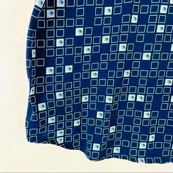 Tail Vintage Navy Cotton Sleeveless Geometric Polo Golfing Athletic Shirt Size L - Picture 4 of 9